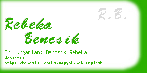 rebeka bencsik business card